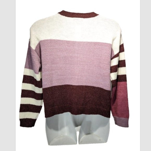 NWT Lane Bryant Maroon Colorblock Long Sleeve Cardigan Sweater Plus 14/16 - Picture 2 of 3